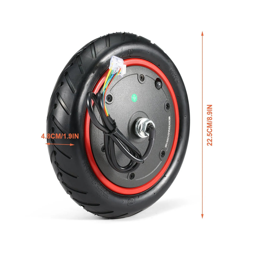 Black rubber inner tube for an 8.5-inch electric scooter tyre with a standard valve.