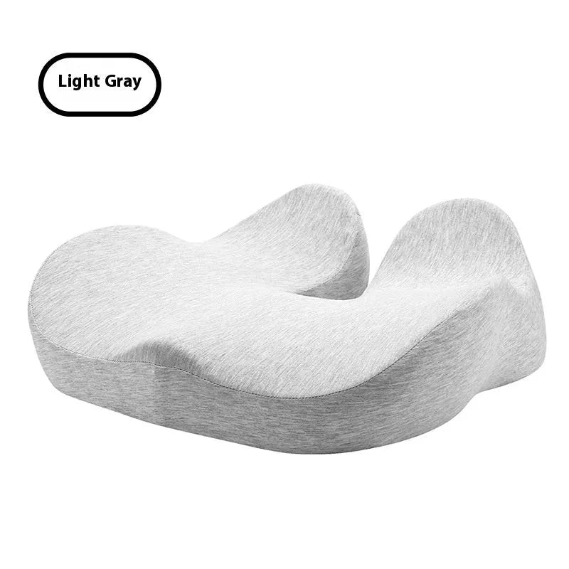 Office memory foam chair cushion in light grey colour showing rectangular shape