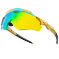 Frameless windproof sports goggles with a single colourful integrated lens