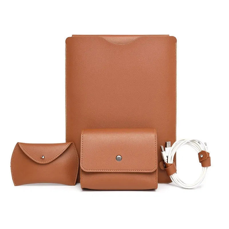 Four lock edge notebook leather liner protective covers for MacBook laptops in chosen colour