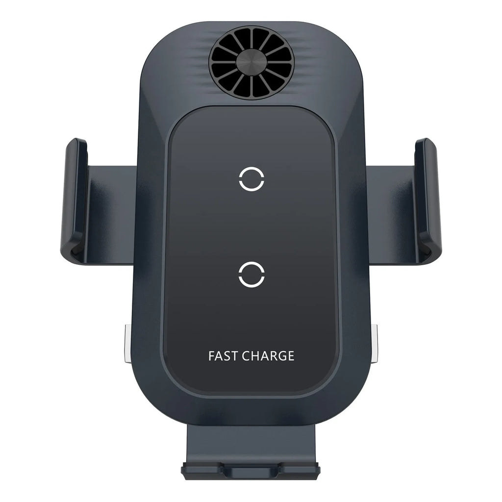 C35 matte black car wireless charger phone holder mounted on air vent with phone charging