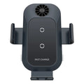 C35 matte black car wireless charger phone holder mounted on air vent with phone charging
