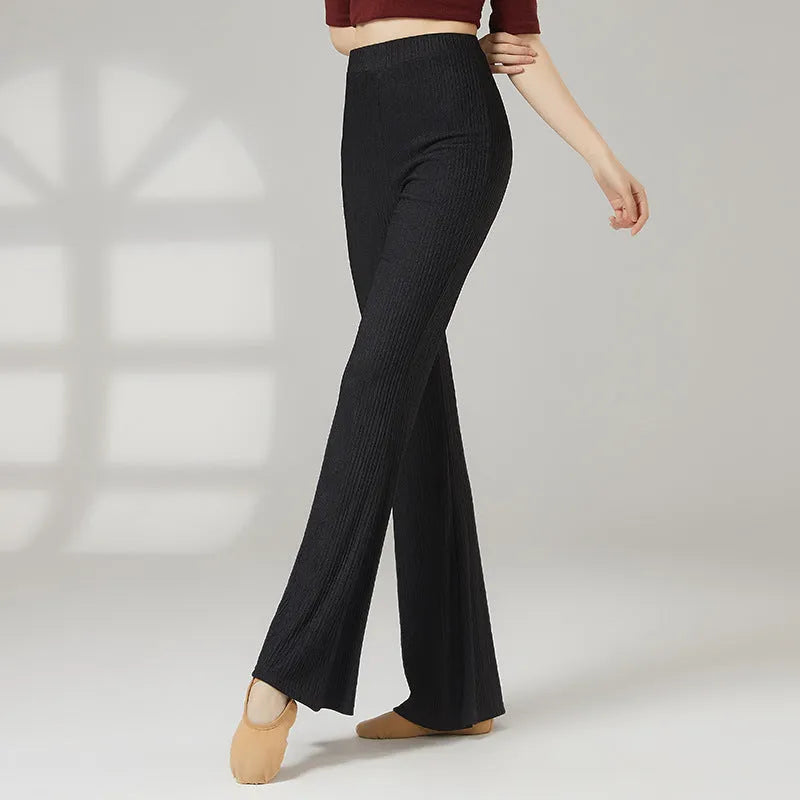 Women's classical dance training pants in solid colours for sports dance practice
