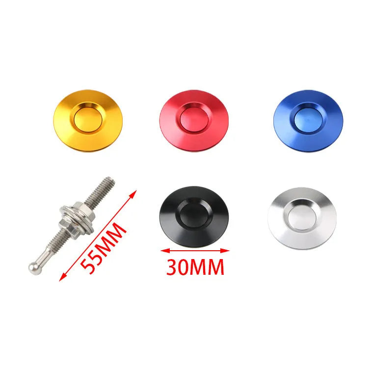 30mm diameter CNC aluminium mini engine cover lock in five colour options with 55mm screw