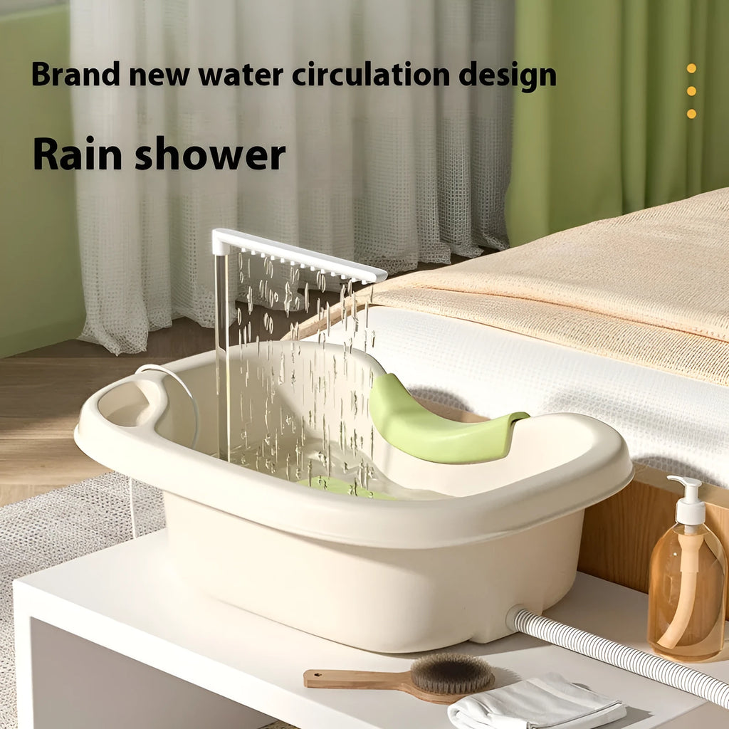 Portable plastic shampoo basin for lying-down hair washing with head pad and water pump
