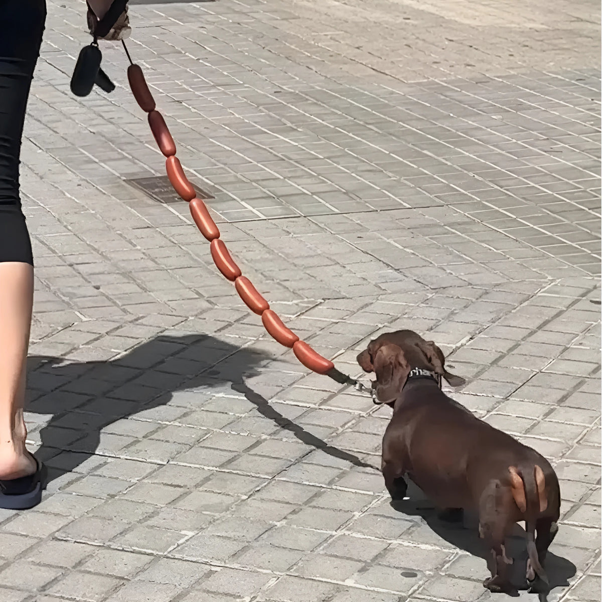 Brown sausage rope toy with hand rope, 108cm total length, three-section and four-section options