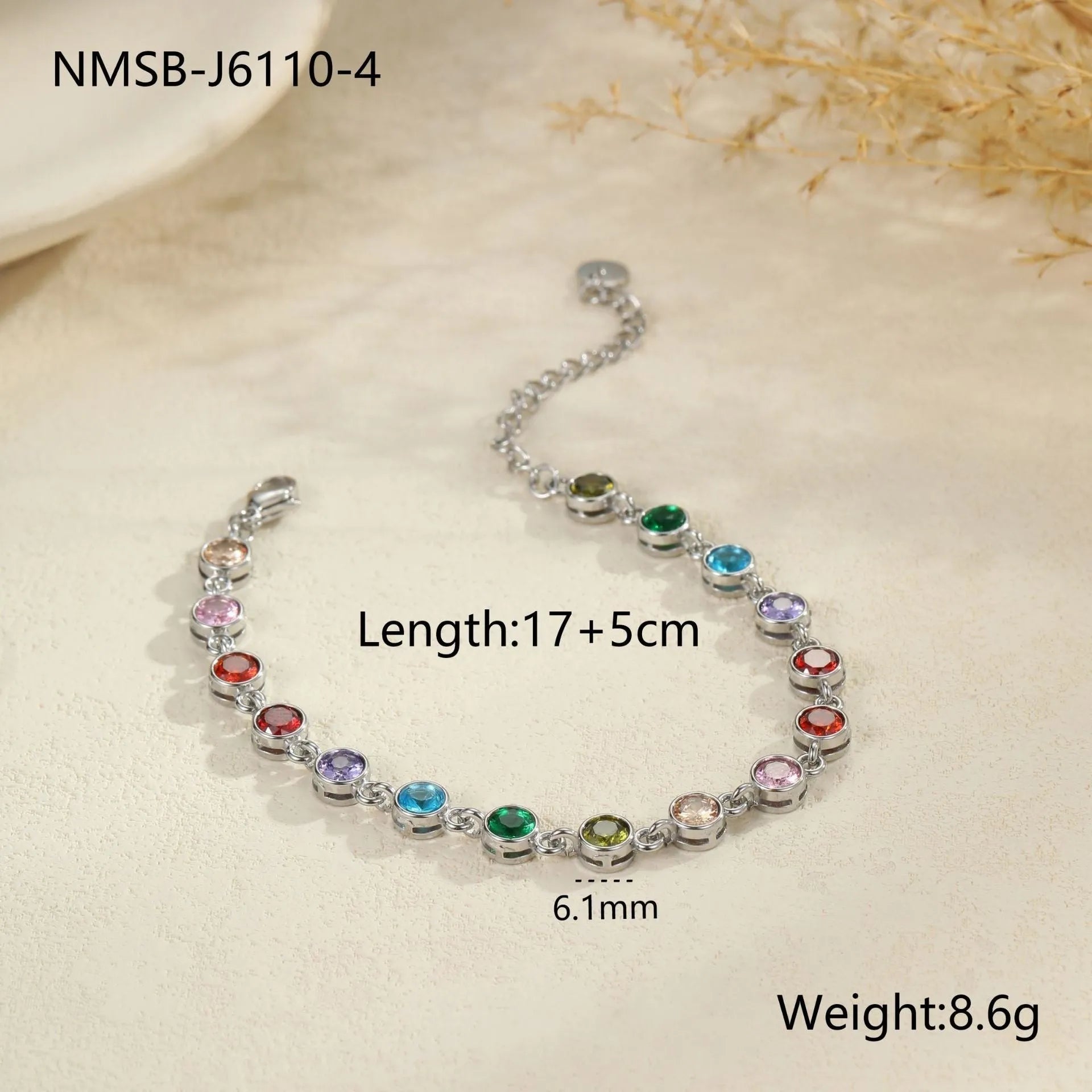 Women's geometric stainless steel bracelet in gold or silver colour with heart, circle and square designs