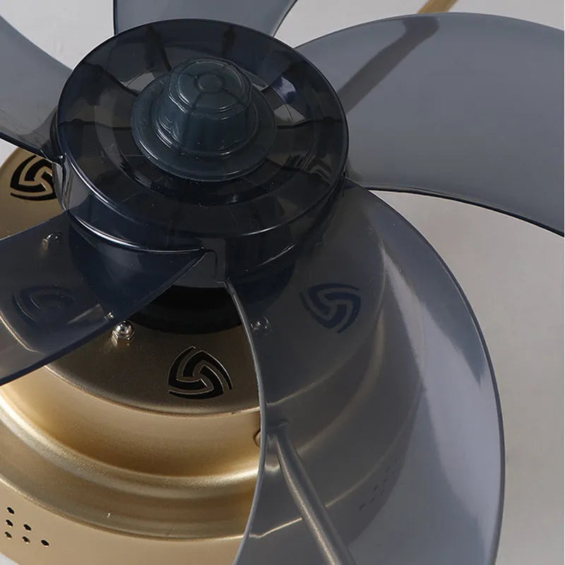 Nordic style remote control ceiling fan lamp with LED lights, 50cm diameter in gold finish