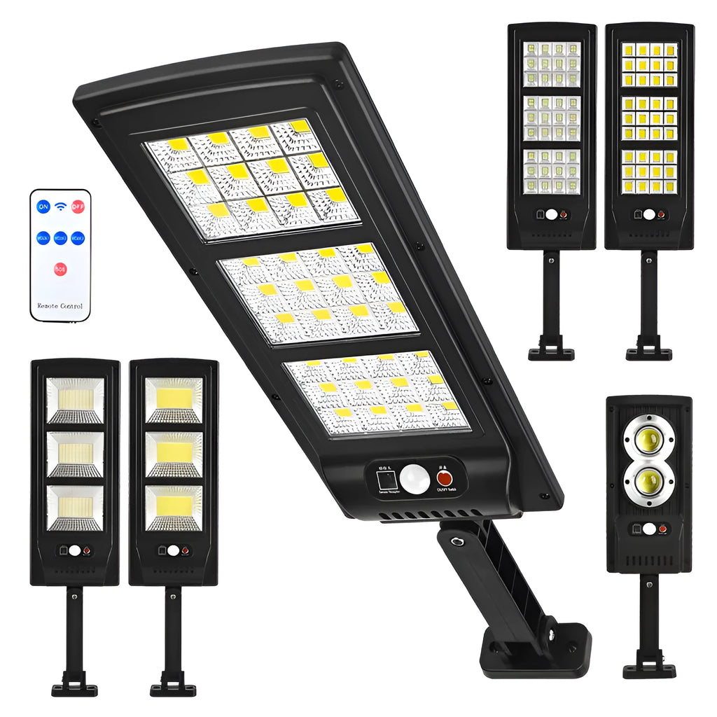 Solar-powered remote control street light for outdoor wall and garden lighting