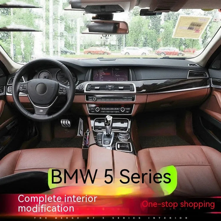 Set of four ABS and stainless steel interior handle decorative strips for BMW 5 Series F10 F18 models