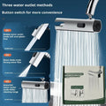 Silver waterfall faucet booster with universal rotation and three speed settings for kitchen sink