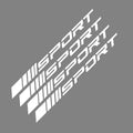 Sports hollow pattern car rim stickers in black, red, or white colours measuring 10 x 0.7 cm