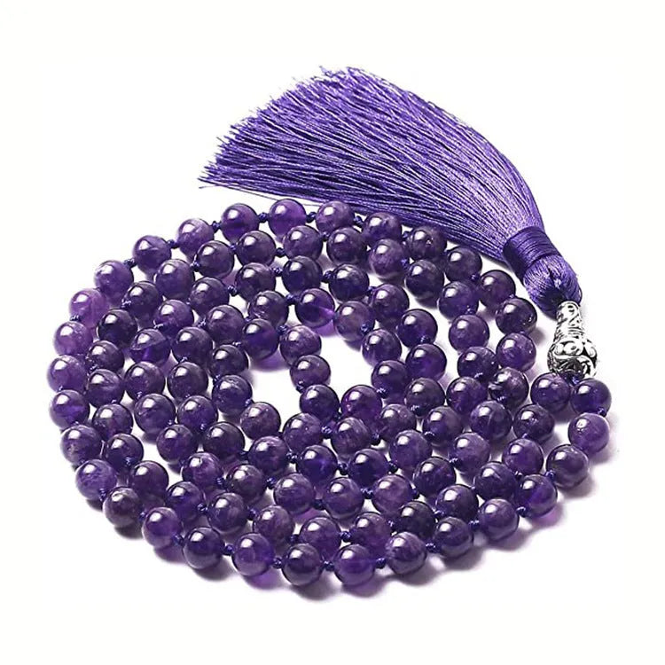 Geometric agate tassel necklace with colourful stone patterns and adjustable 95-100cm length