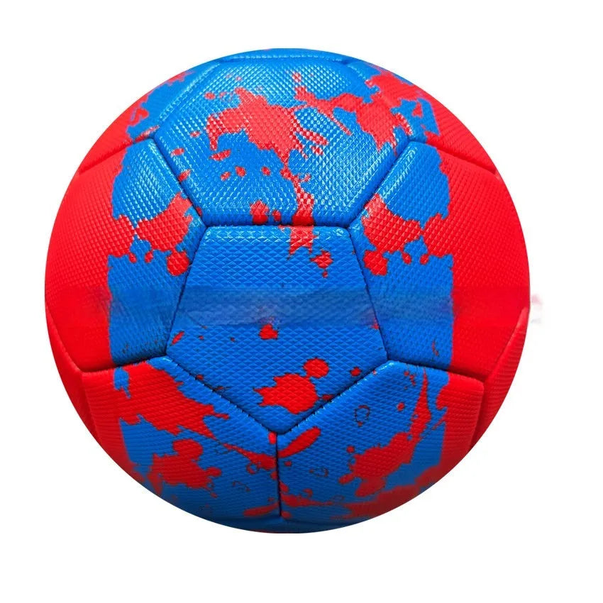 No. 5 PVC machine sewn training football for students and children in red black, black blue, black green, or red blue
