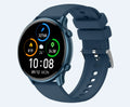 Round smart sports watch with touch screen and silicone strap in three colours