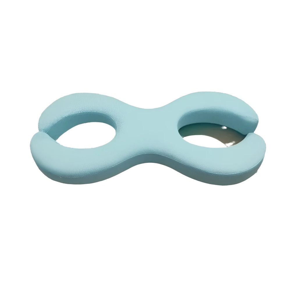 Cool blue memory foam cervical pillow with cylindrical traction design showing 6cm and 9cm thickness options