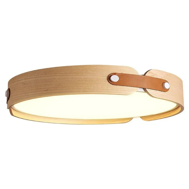 Japanese style wooden ceiling lamp with PMMA shade in warm light colour