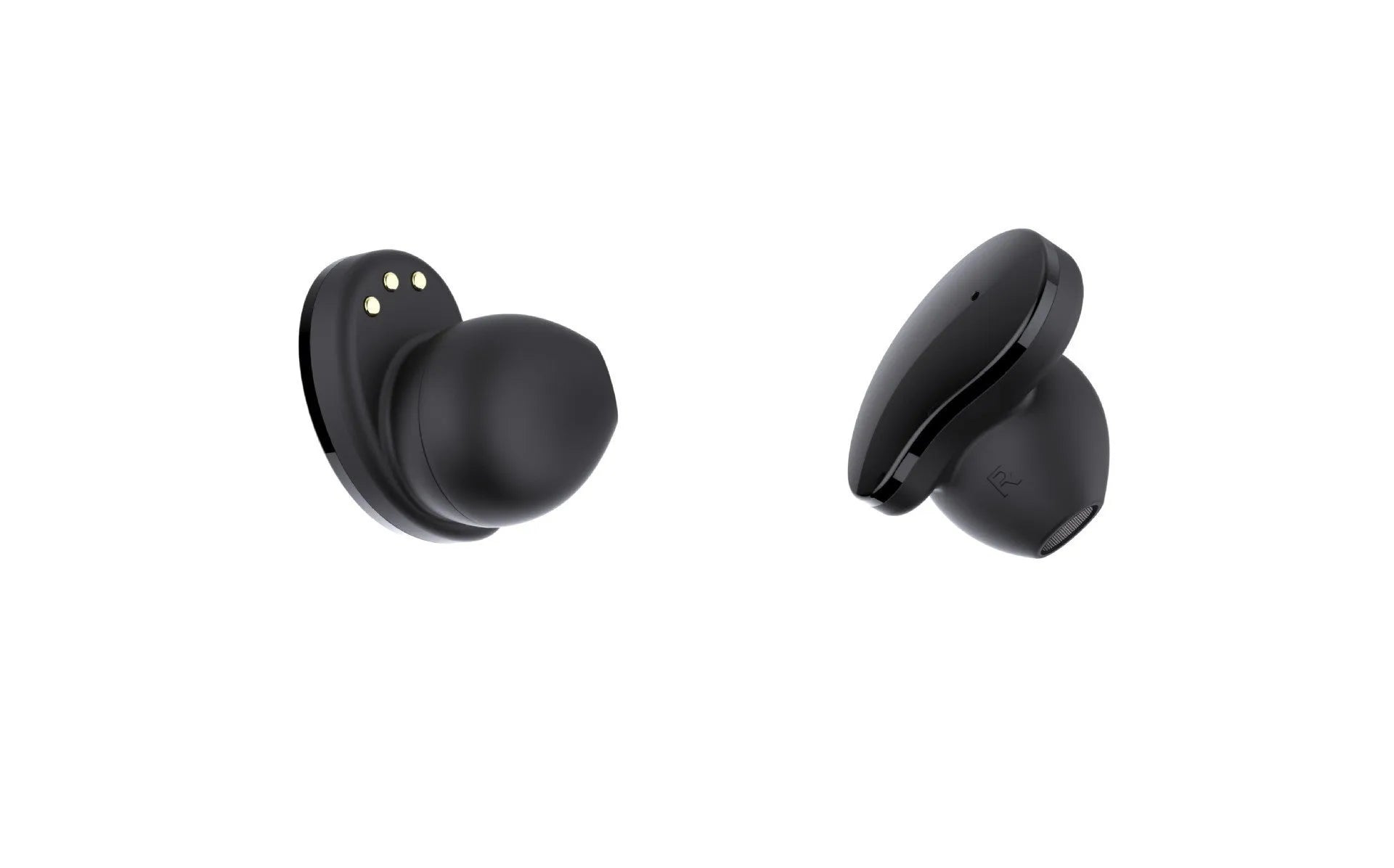 Black detachable smart watch and Bluetooth earphone combo for fitness tracking and calls.
