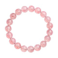 Natural white water strawberry quartz crystal ball bracelet with 19 polished 10-10.8mm beads.