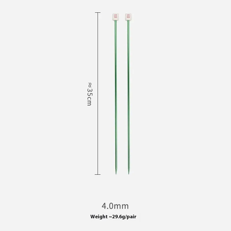 Set of lengthened double-ended crochet hooks in various sizes from 2.0mm to 10.0mm with protective end caps.