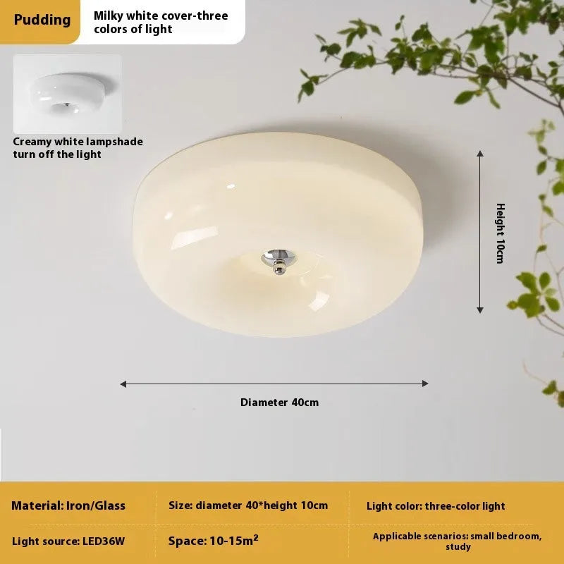 Cream colour American style ceiling lamp with three-colour light setting in 30cm or 40cm size.