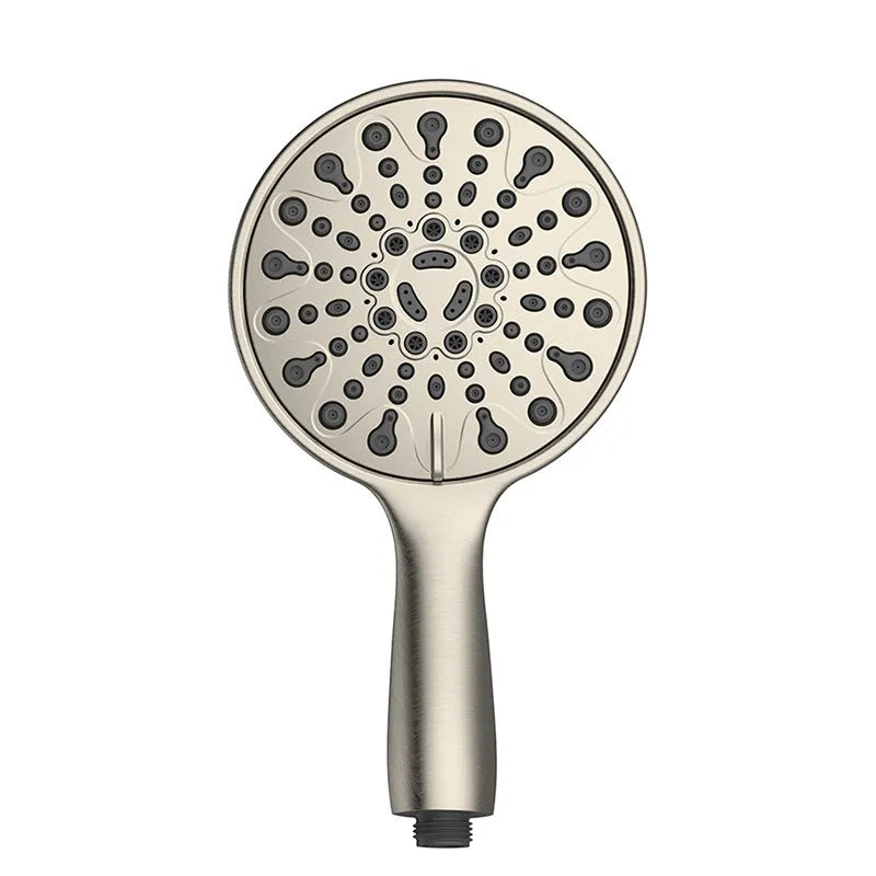 Six-function handheld shower with 6-inch ABS shower head and electroplated finish