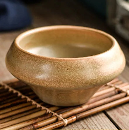Japanese ceramic tall soup bowl with underglaze decoration in stone conch bowl pattern