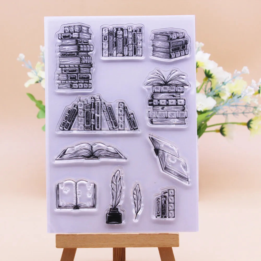 Transparent rectangular silicone stamp with a pattern, measuring 11cm by 16cm, on a white background.