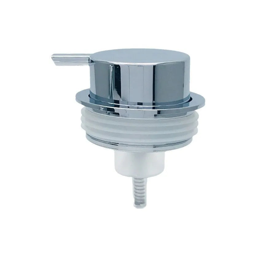 ABS plastic foam pump for facial cleanser in metallic gold finish with large foaming dispenser head.