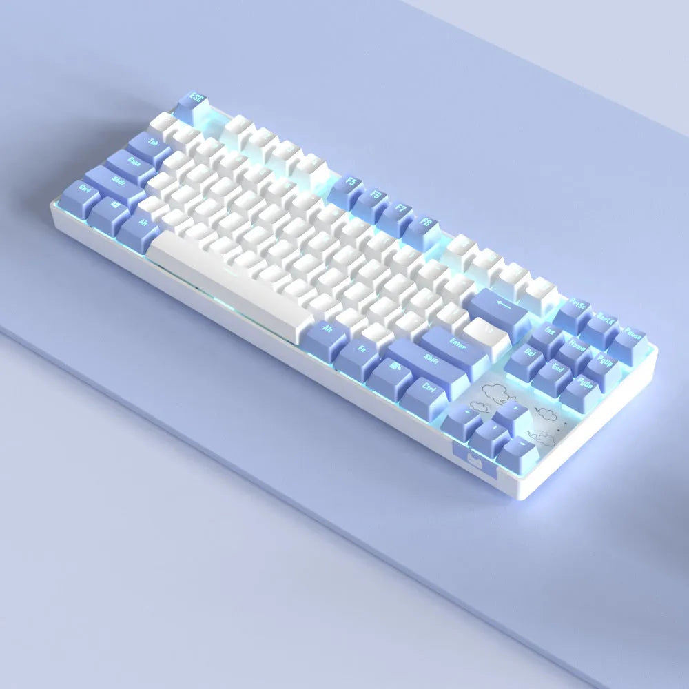 Wireless Bluetooth mechanical keyboard with metal construction in purple or blue colour options