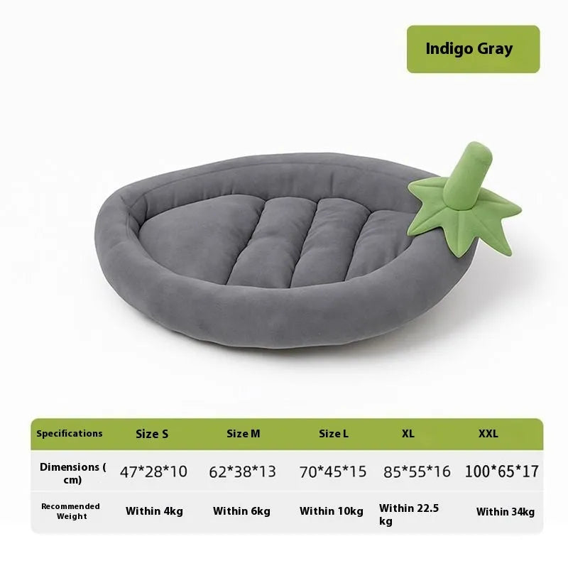 Removable washable cloth dog mat shown in purple, suitable for dog crates and houses.