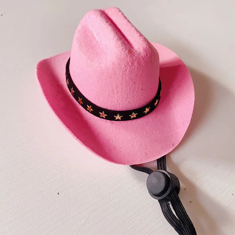 British-style cat cowboy hat with velvet belt decoration in S and M sizes