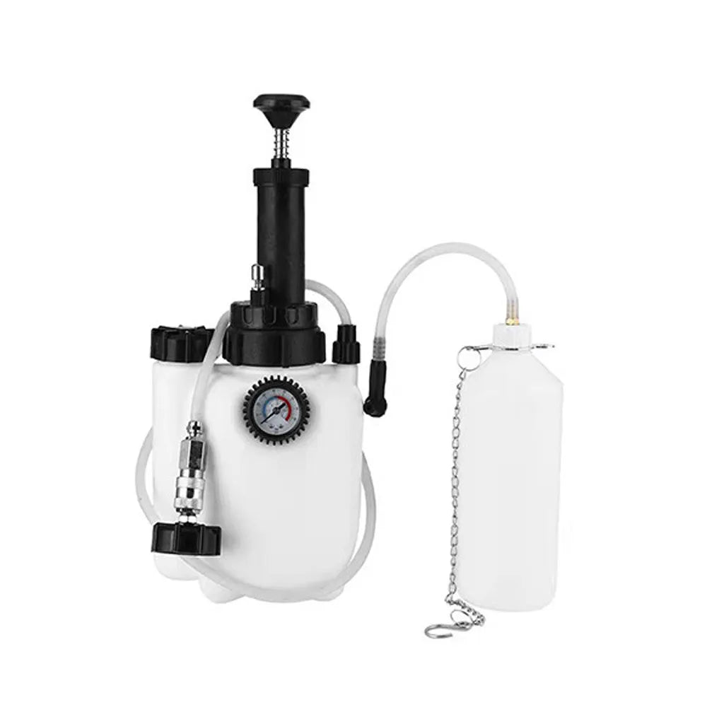 White 3L brake fluid reservoir tool for car brake servicing with copper, iron, and plastic construction