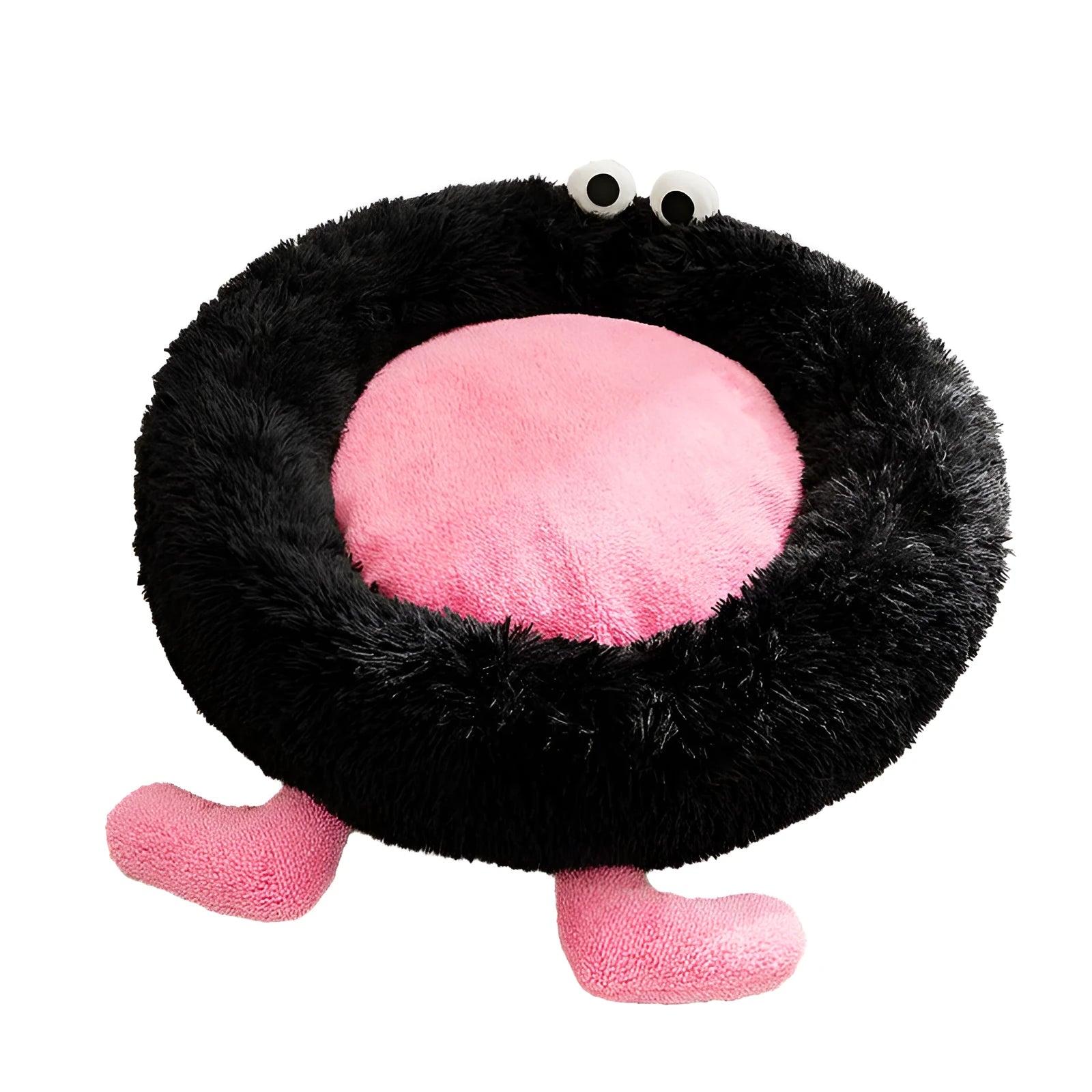 Elf Briquettes plush pet bed with raised sides in blue colour, suitable for small to medium dogs or cats