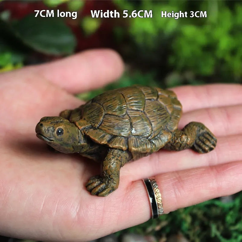 Coloured resin simulation turtle ornament for garden and tabletop decoration