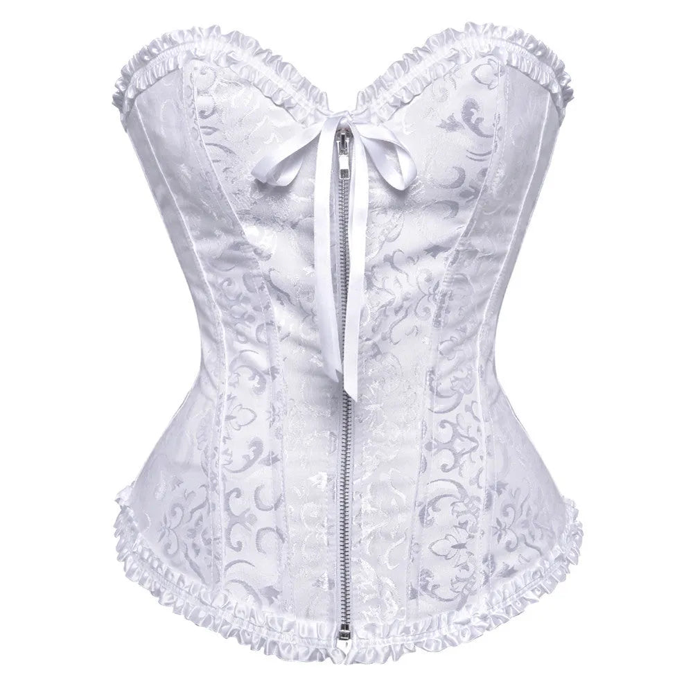Court Women's Zipper Jacquard Corset waistband in spandex, shown in a selection of available colours.