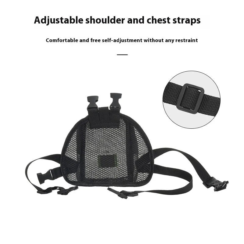 Blue portable dog backpack with breathable design for small pet transport