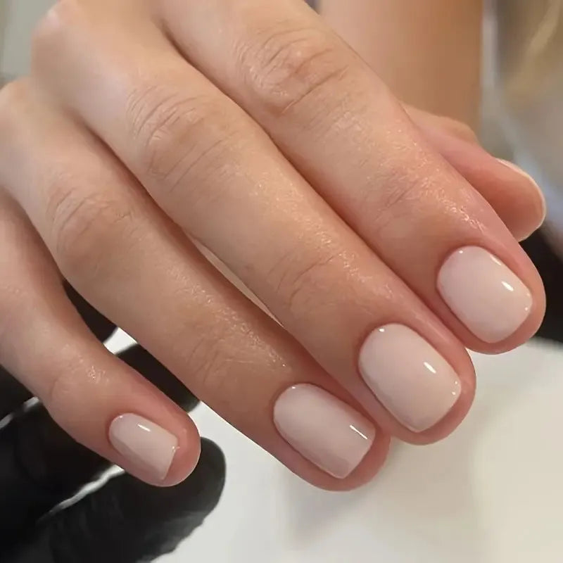 Plastic false nail art set in solid MY119 colour, cute style for ladies.