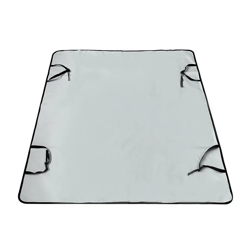 Dog car seat protection mat covering rear vehicle seat with water and dirt resistant cloth material