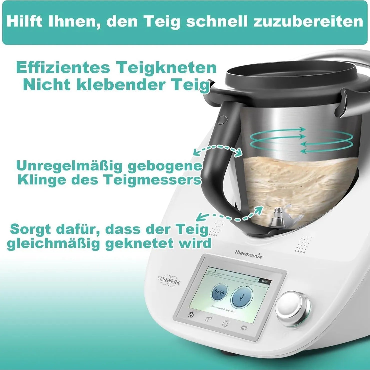 Ceramic dough knife for Thermomix TM6 and TM5 cooking machines