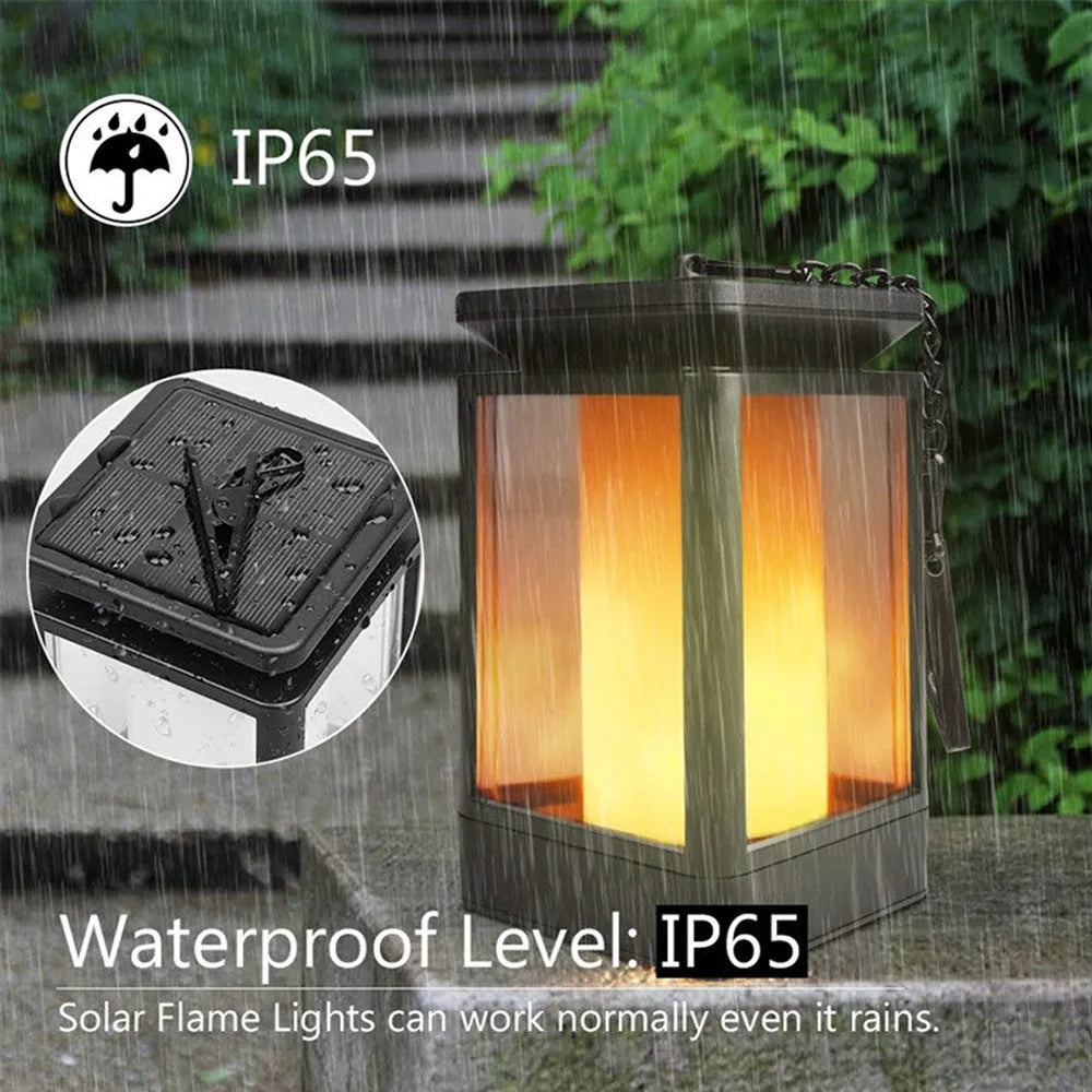Antique flame design outdoor solar LED street lamp in black colour with traditional styling