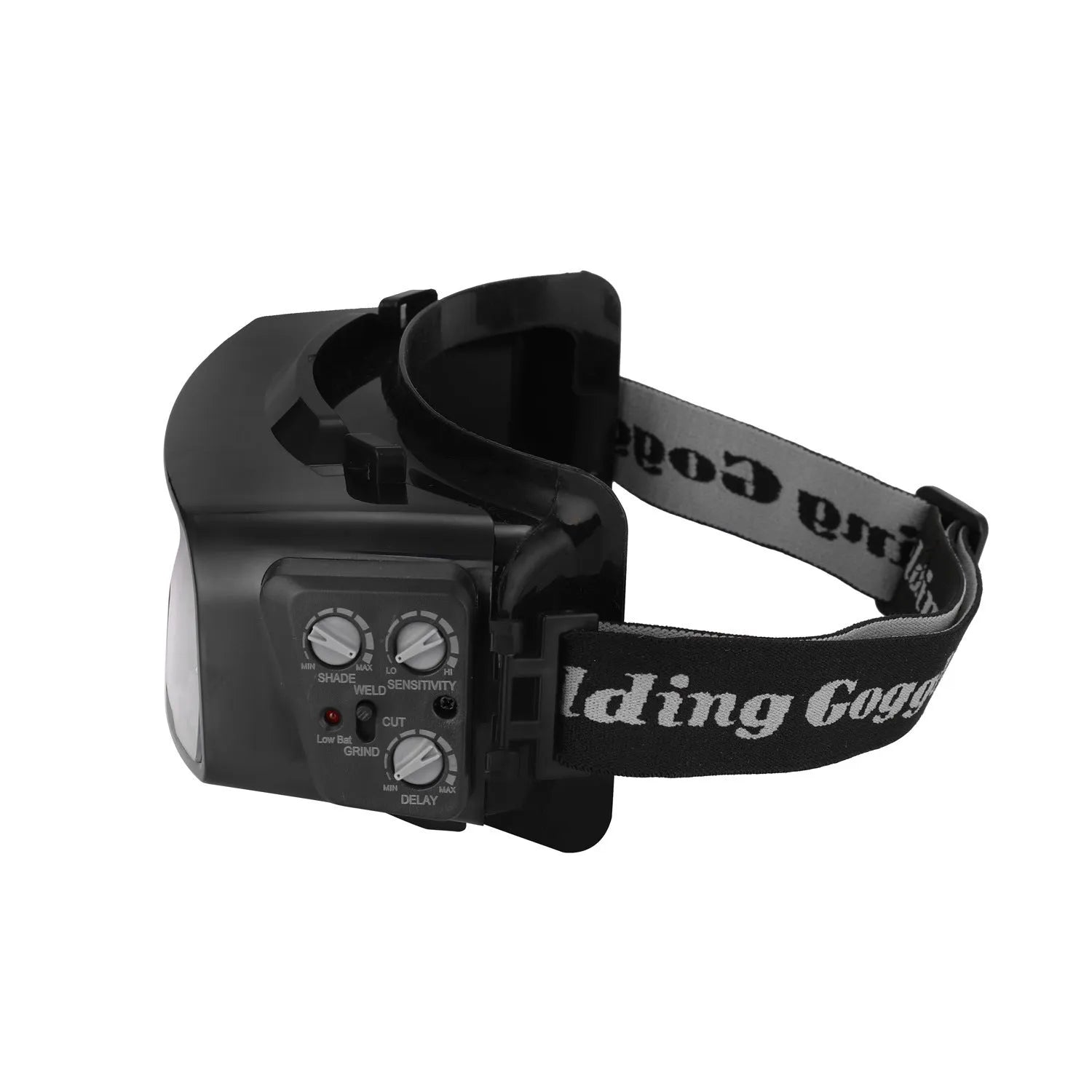Black automatic darkening welding mask with adjustable shade control for arc welding protection