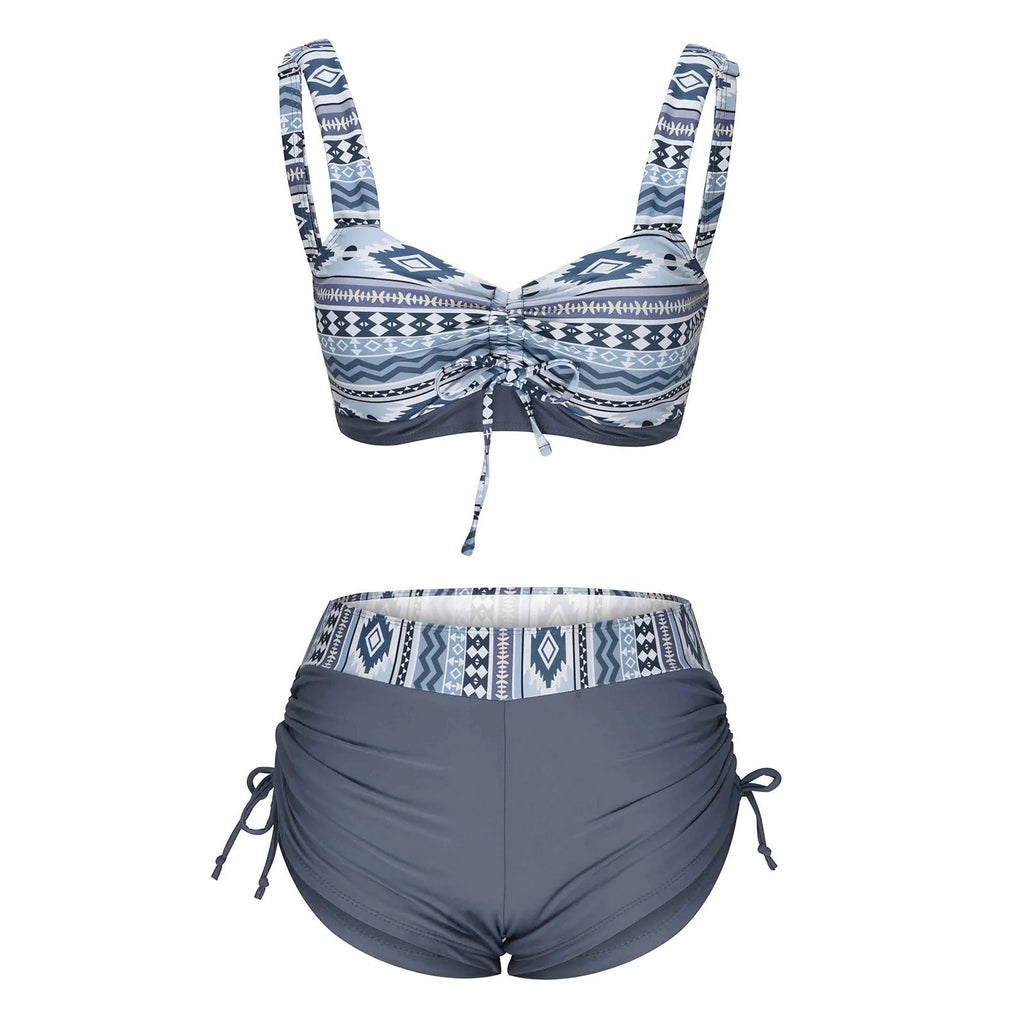 Women's bikini split swimsuit in picture colour without steel belt or chest pad
