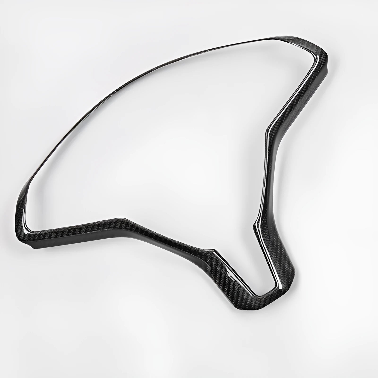 Tesla Model S steering wheel decorative frame in black ABS plastic with carbon fibre colour accents