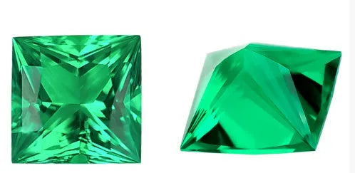 Columbian green cultivated emerald loose stone in round and emerald cut shapes for jewellery making