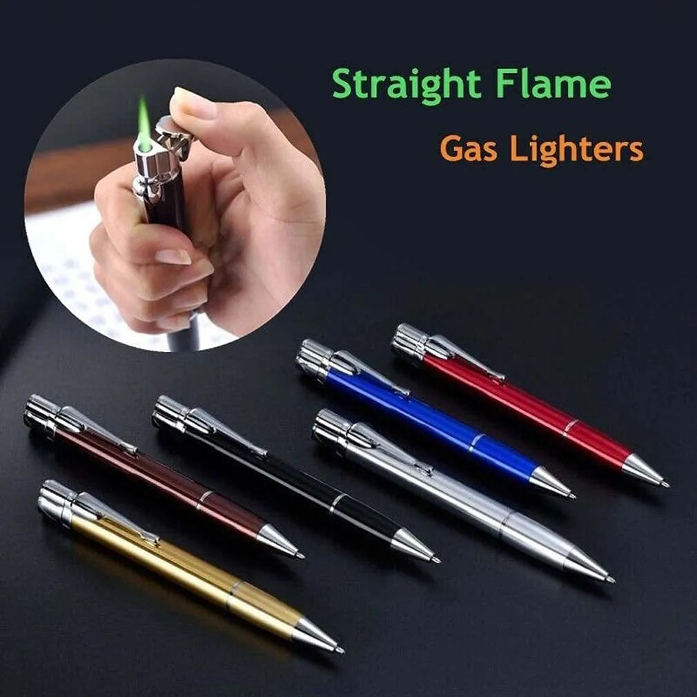 Metal pen lighter with windproof turbo jet flame in multiple colour options