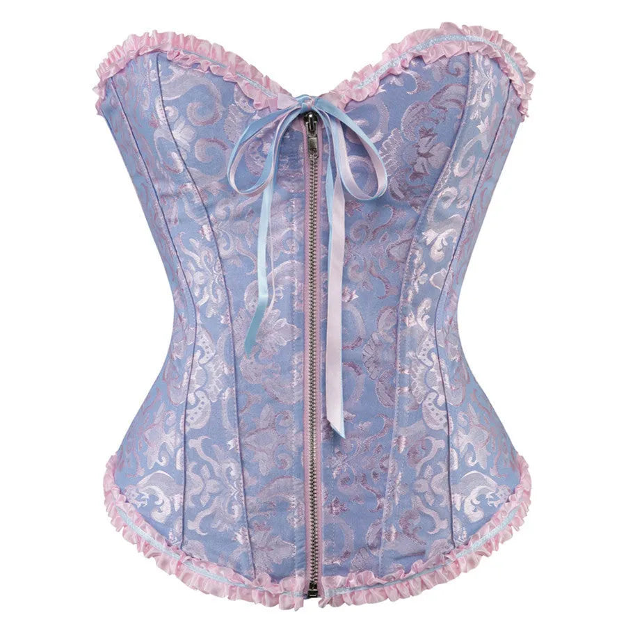 Court Women's Zipper Jacquard Corset waistband in spandex, shown in a selection of available colours.