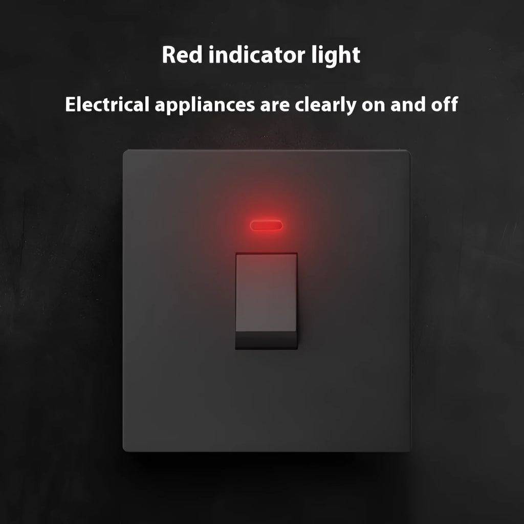 Curved rack electrical switch with light indicator for water heaters and air conditioners
