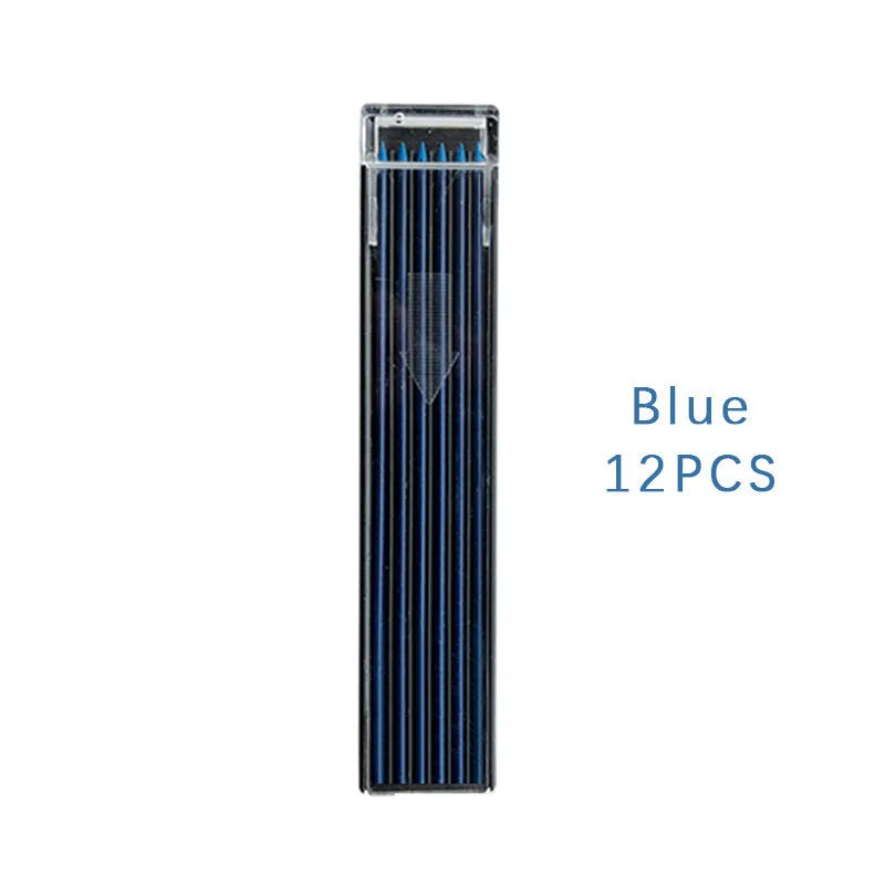 Boxed 0.7mm HB mechanical pencil refill leads in rainbow colours with plastic barrel tubes