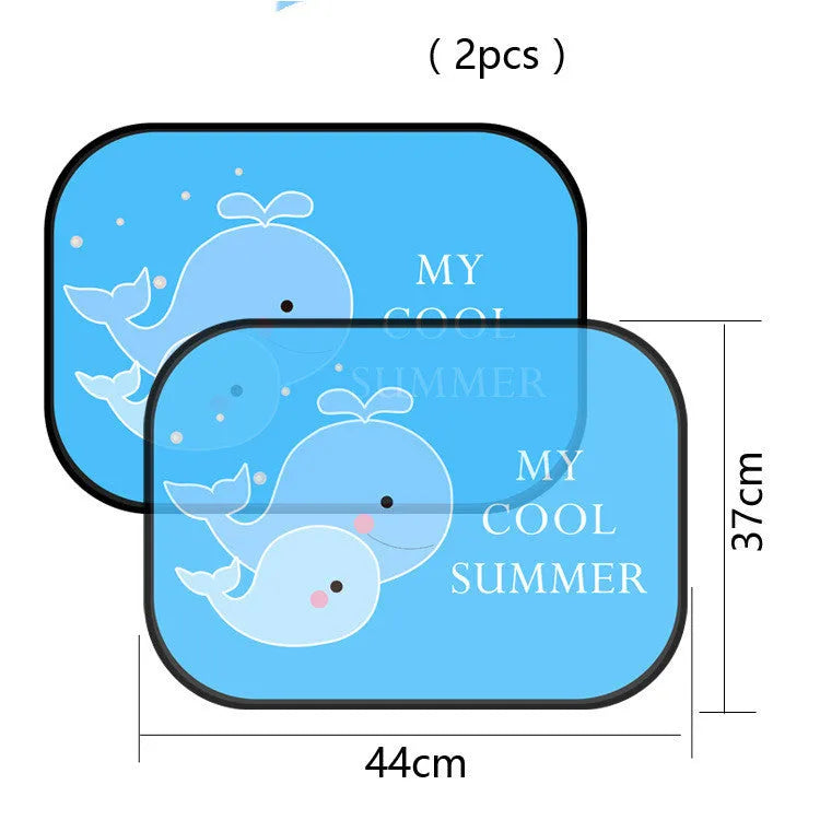 Electrostatic adsorption nylon mesh car sunshade pair for side windows in Giraffe Pair size